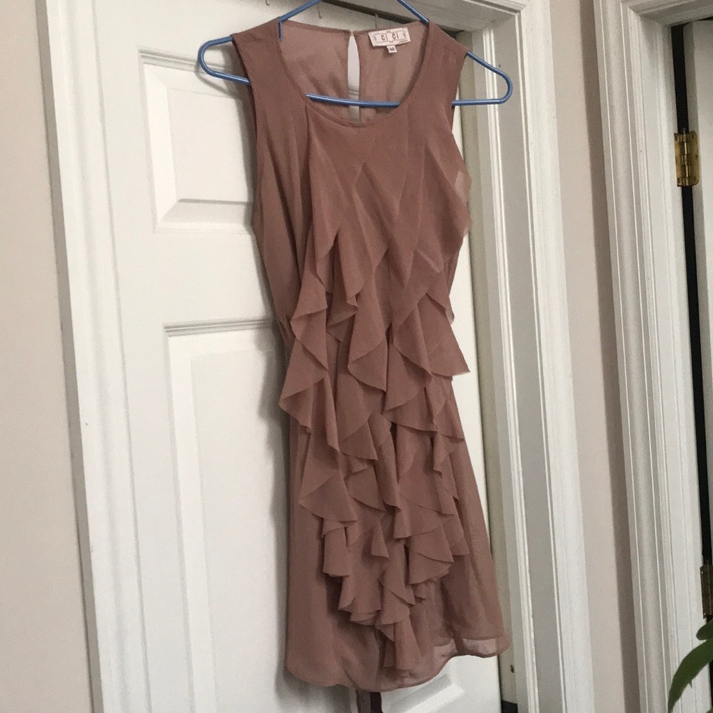 Cici London Dusty Pink Ruffle Dress